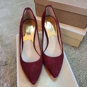 Michael by Michael Kors, 7 Merlot Suede Mid Flex Pump